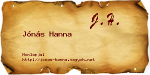 Jónás Hanna névjegykártya